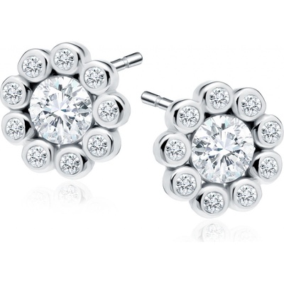 Lunica KVÍTEK stříbrné náušnic 0100