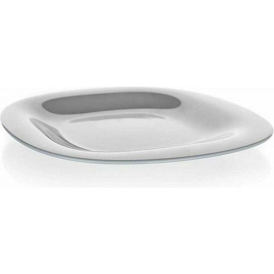 talíř d19cm dezertní, CARINE, čtverc., šedý, tvrz.sklo