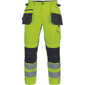 CERVA Cerva max vivo hv fp / Мъжки hi-vis работни панталони с щамповани светлоотразителни ленти - hv жълто/черно 44 (0352012370044)