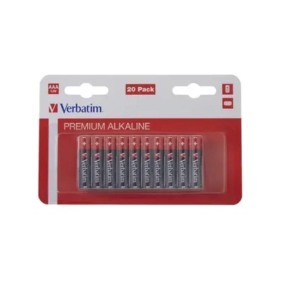 Verbatim Батерия, Verbatim ALKALINE BATTERY AAA 20 PACK (HANGCARD) (49876)