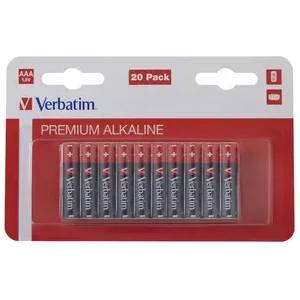 Verbatim Батерия, Verbatim ALKALINE BATTERY AAA 20 PACK (HANGCARD) (49876)