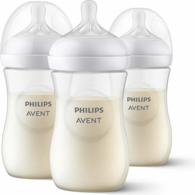Avent flaša Natural Response 260 ml priehľadná cumlík pre podporu rytmu pitia 1x3 ks