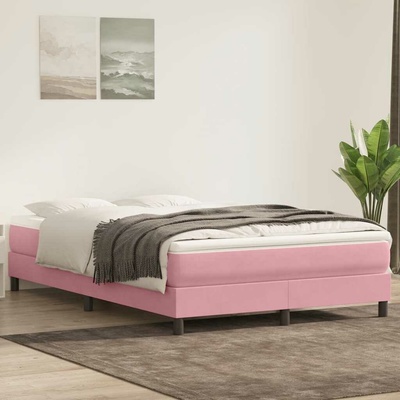 vidaXL Boxspring bez matrace růžová samet