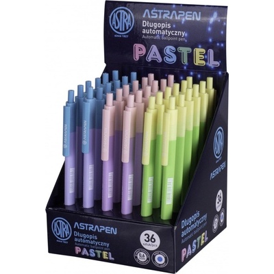 Astra Pastel Kuličkové pero 0,6mm modré stojan mix barev 201121001