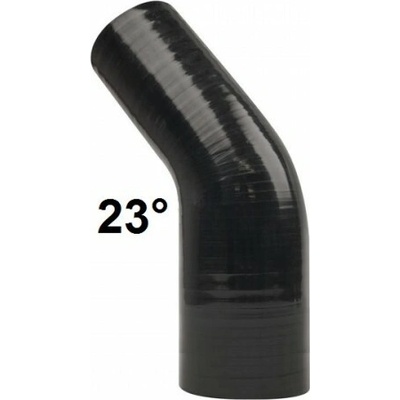 Silikónové koleno 23° 45mm, Čierne, Dĺžka: 150mm