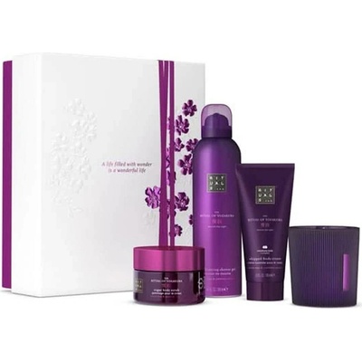 Rituals The Ritual of Yozakura Gift Set M Cukrový peeling 125 g + sprchová gelová pěna 200 ml + tělový krém 100 ml + vonná svíčka 140 g