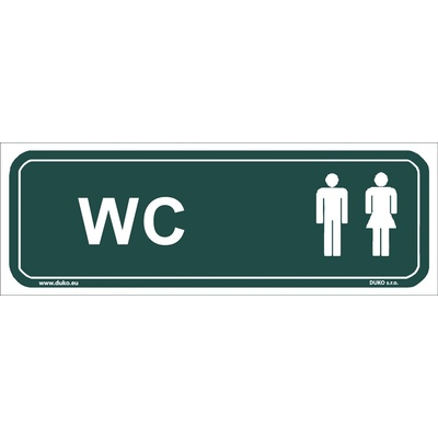 DUKO WC tabulka zelená Formát: 200 x 70 mm, Materiál: plast 1 mm, samolepící vinylová fólie