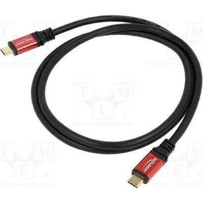 Deock 80090 USB C vidlice,z obou stran zlacený 1m černý