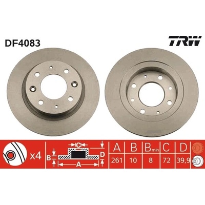 Brzdový kotúč TRW DF4083