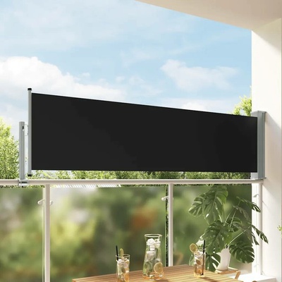 Dekorhome Zatahovací boční markýza 80x3 m Černá