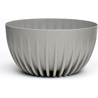 Kinekus Kvetináč plastový 24 cm, výška 14 cm, MIRA ECO WOOD, sivý