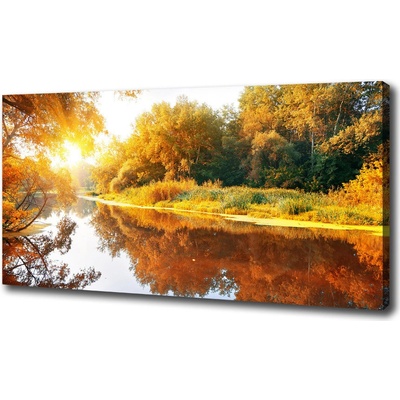 Foto obraz na plátne do obývačky Rieka na jeseň 100x50 cm