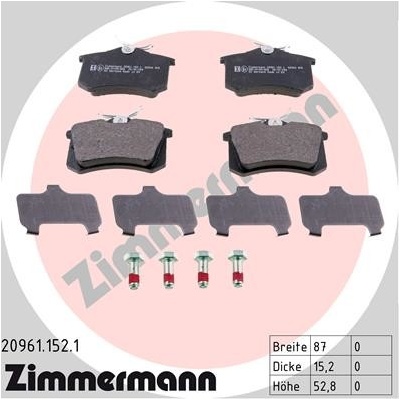 ZIMMERMANN Sada brzdových destiček, kotoučová brzda 209611521