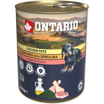 Ontario Puppy Chicken Pate flavoured with Spirulina and Salmon oil 800 g