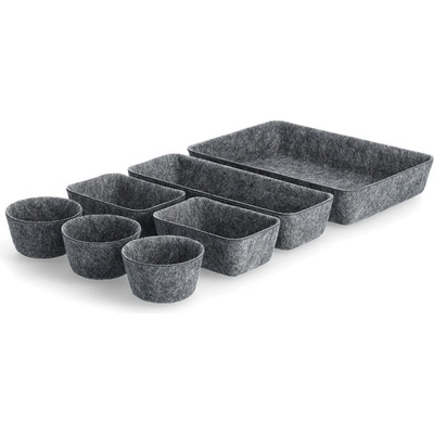 Zeller Present Organizéry na kosmetiku, na psací potřeby, na šperky, sada 8ks, textilní - filcové