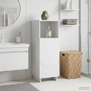 vidaXL Шкаф за баня Бяло 36.5 x 38 x 95 см Инженерна дървесина (8011603)