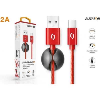 Aligator DATKP12 PREMIUM 2A, USB-C, červený