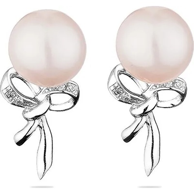 Swan Сребърни обици със сладководни бели перли SE0470 Swan