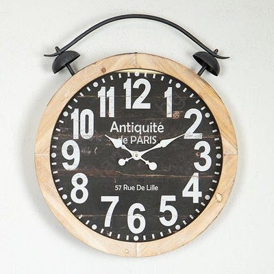 EUROLAMP Стенен часовник 1xAA Ø 50 см бежов/черен (EU0555)