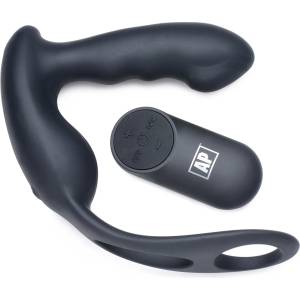 Alpha-Pro 7X P-STRAP Milker Vibrating Prostate Stim with Cock & Ball Harness