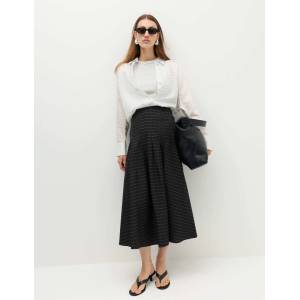 Marks & Spencer Макси пола с квадратчета, копчета и висок процент памук Marks & Spencer черна Marks & Spencer | Cheren | ЖЕНИ | 12 REG