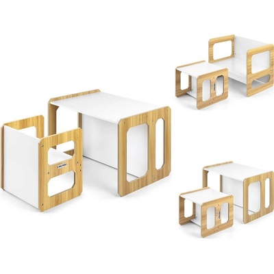 Milly Mally Stella 3v1 stůl a židle Natural