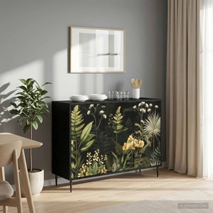 vidaXL Служебен шкаф RHENEN Черен дъб 102 x 33 x 76 см (8006969)