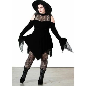 Image 1 of KILLSTAR дамска рокля KILLSTAR -Moonstera кадифе - Черен - KSRA005158