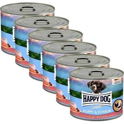 Happy Dog Puppy Lachs losos 6 x 200 g