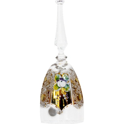 Crystal Bohemia Bohemia Crystal broušené sklo zvoneček zlacený 155mm. Brus klasik.
