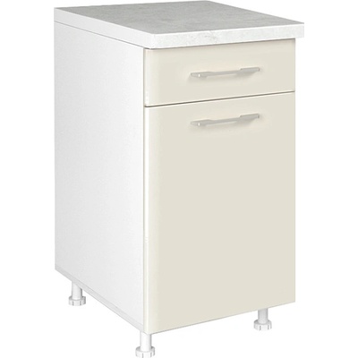 Matis Кухненски шкаф долен с чекмедже и врата in mdf d45 kf бежов гланц