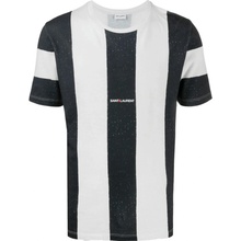 SAINT LAURENT Striped White tričko černá