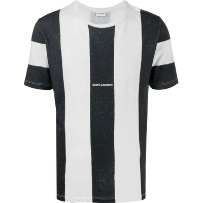 SAINT LAURENT Striped White tričko černá