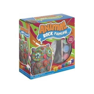Grafix Owl rock painting, 12 cm + 6 paints and pedzel
