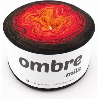 MILA Příze OMBRE Classic 1200m/3nitky M026 - Ohnivá