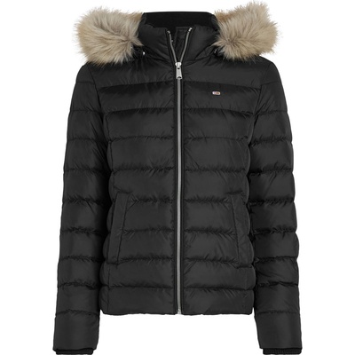 Tommy Jeans Яке Tommy Jeans Women's Essential Quilted Wind Resistant Faux Fur Hood RDS Down Short Puffer Jacket - Black