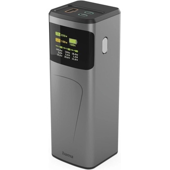 Hama Външна батерия „High Power, 200 W, 24000 mAh, 2x USB-C, USB-A, бързо зареждане (HAMA-201743)