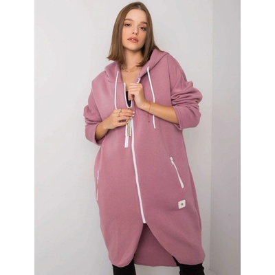 Dlhá mikina na zips RV-BL-4742.20P ružová