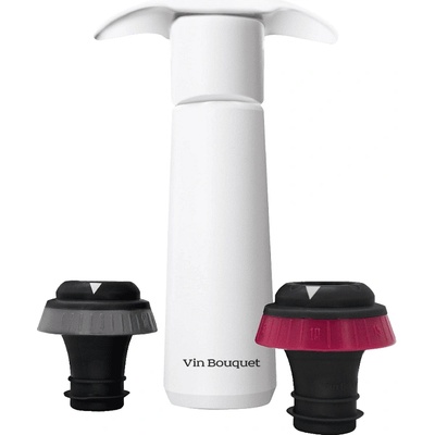 Vin Bouquet Вакуум помпа Vin Bouquet със звуков индикатор и 2 тапи - бяла (VB FIC 1306)