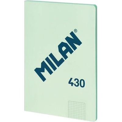 Milan Тетрадка 1918, А4, малки квадратчета, картонена корица, 48 листа, зелена (57243G48GR)