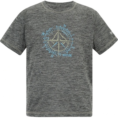 Regatta Детска спортна тениска Regatta Kid's Alvarado Sport shirt - Black Marl - размер 3-4 Years (704-6358-0111)