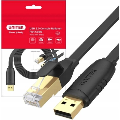 Unitek Y-SP02001B RJ-45 na USB-A, konzolový, 1,8m