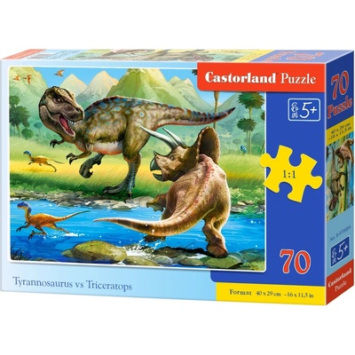 Castorland premium Tyrannosaurur vs Triceratops 070084 70 dílků