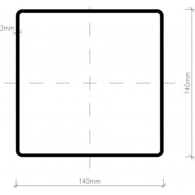 Pozinkovaný jekl 140 x 140 x 3 mm - délka 3 m