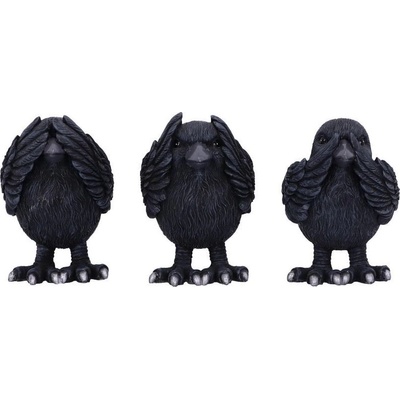 Nemesis Now Комплект статуетки Nemesis Now Adult: Humor - Three Wise Ravens, 8 cm (B6023V2)