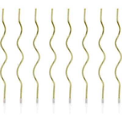 PartyDeco Свещи за торта- вълнообразни - злато