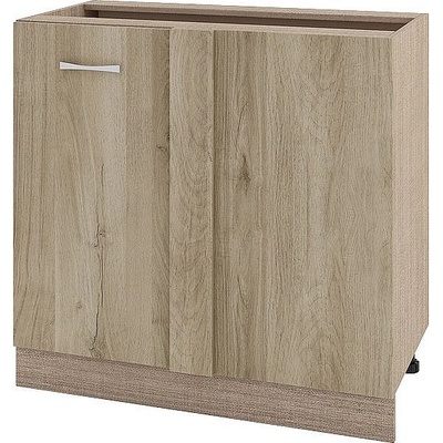 ИРИМ Долен ъглов шкаф с врата Сити МДА-42 мока / дъб сонома арвен 90 см