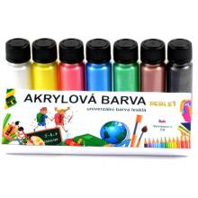 akrylové barvy perleťové sada 7 x 20 g KRUP720