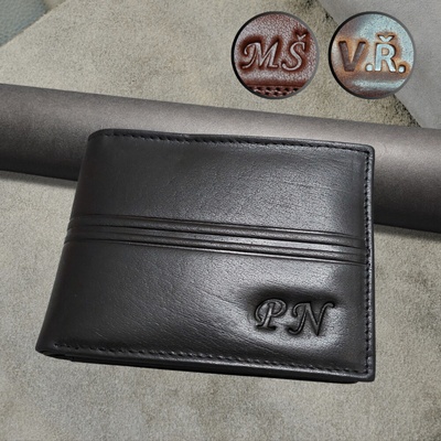 Luxusní pánská kožená peněženka s vlastním monogramem