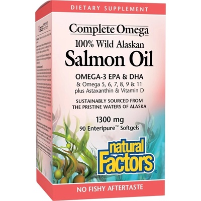 Natural Factors 100% Wild Alaskan Salmon Oil Complete Omega [90 Гел капсули]